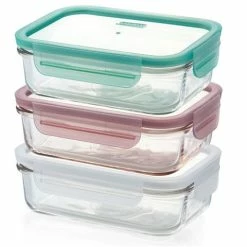 Glasslock - Rectangular Tempered Glass 710ml Set 3pce