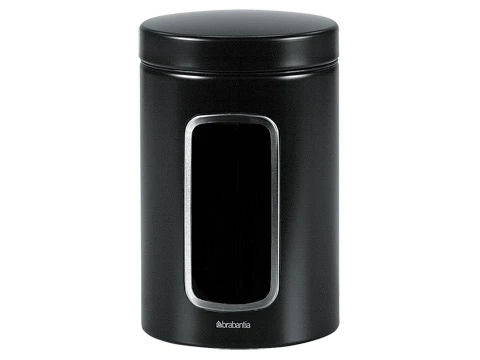 Brabantia - Canister With Window Black 1.4L 1 Brabantia - Canister With Window Black 1.4L