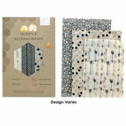 Queen B - Assorted Beeswax Wrap Set Neutral 3pce