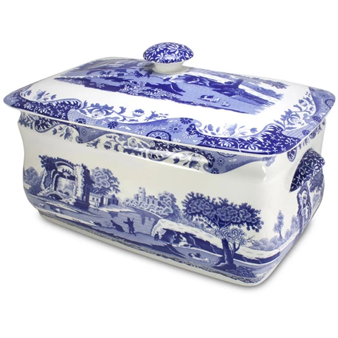 Spode - Blue Italian Bread Bin 1 Spode - Blue Italian Bread Bin