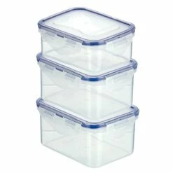 Lock & Lock - Rectangular Small Storage Container Set 3pce