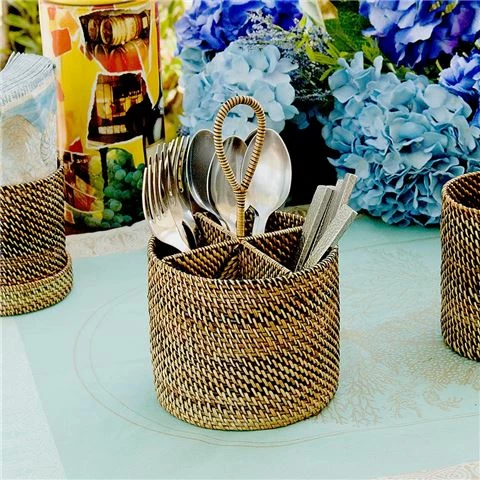 Calaisio - Round Four Section Cutlery Holder With Handle 1 Calaisio - Round Four Section Cutlery Holder With Handle