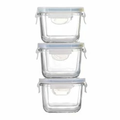 Glasslock - Baby Food Square Container Set 3pce