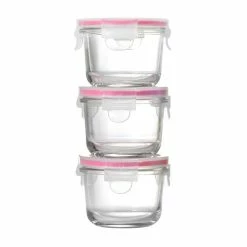 Glasslock - Baby Food Round Container Set 3pce