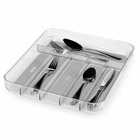 Madesmart - Clear Soft Grip Cutlery Tray 1 Madesmart - Clear Soft Grip Cutlery Tray