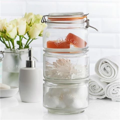 Kilner - Stackable Storage Jar Set 3pce 1 Kilner - Stackable Storage Jar Set 3pce