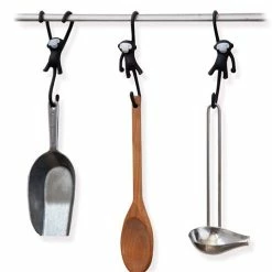 Monkey Business - Just Hanging Monkey Kitchen Hooks Black