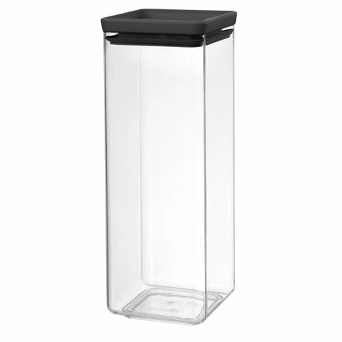 Brabantia - Stackable Square Canister Dark Grey 2.5L 1 Brabantia - Stackable Square Canister Dark Grey 2.5L