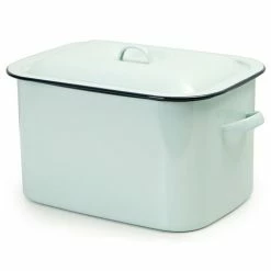 Falcon - Enamel Bread Bin Duck Egg Blue W/Grey Rim