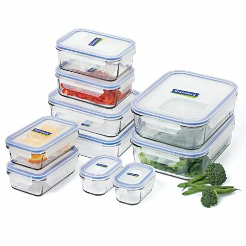 Glasslock - Tempered Glass Food Container Set 10pce 1 Glasslock - Tempered Glass Food Container Set 10pce
